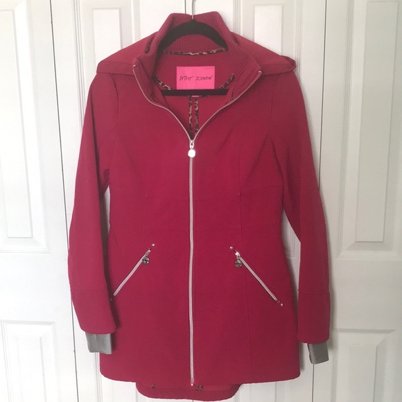 Betsey Johnson Soft Shell Hooded Jacket - Sz S - Picture 1 of 10
